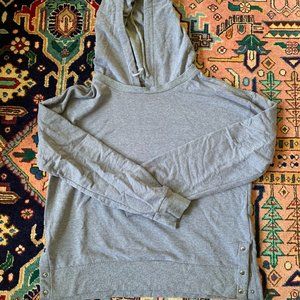 Gray Hoodie with Buttons on the Side